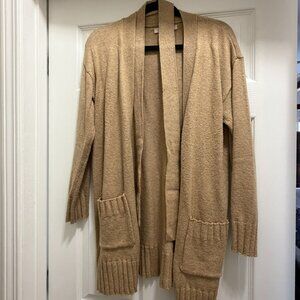 Loft Camel/Tan Long Boyfriend Cardigan with Sash Size S